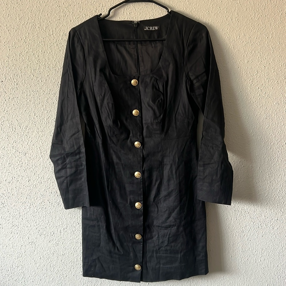 Long sleeve button front mini dress by J. Crew
